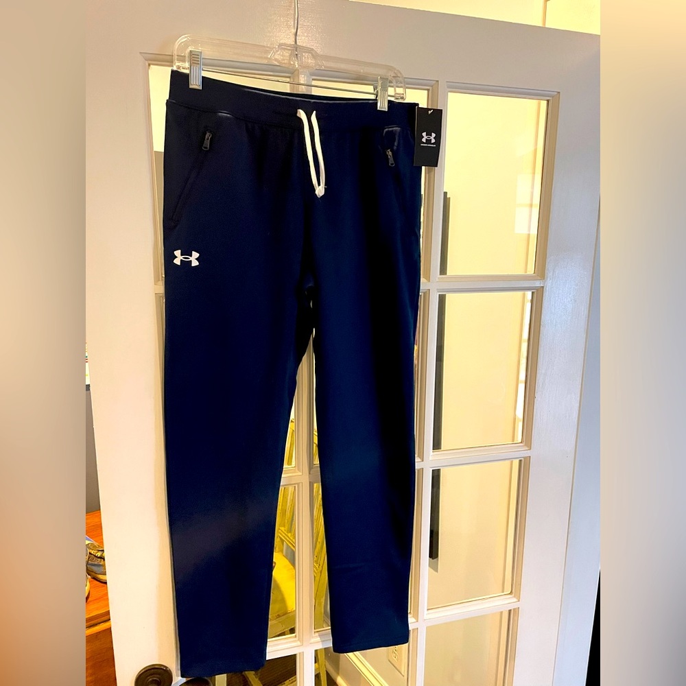NWT Under Armour Navy Jogger Pants - YXL